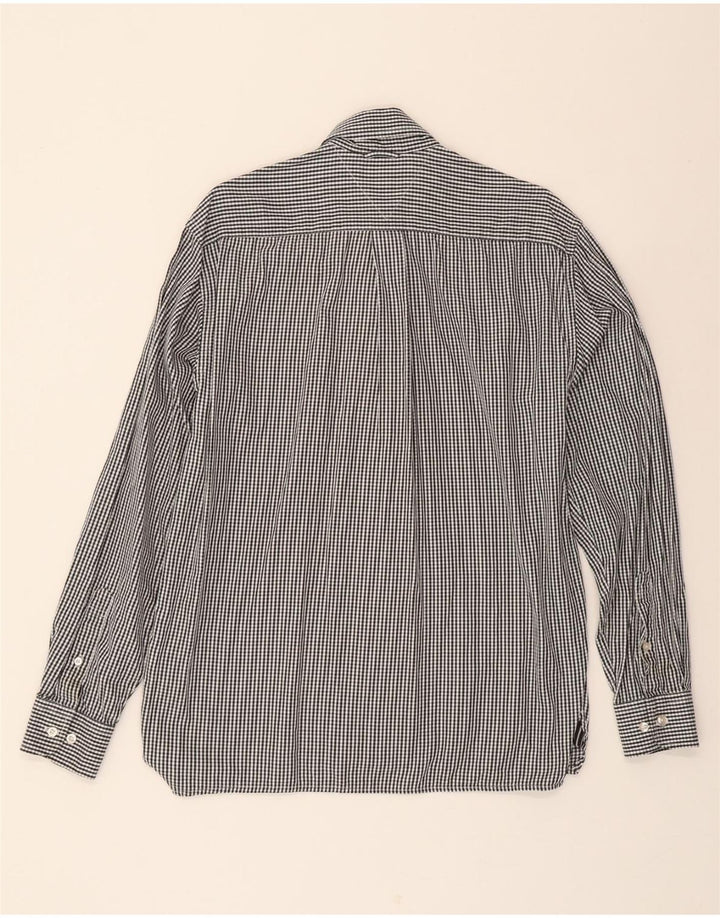 TOMMY HILFIGER Mens Shirt Size 14 1/2 15 Small Black Houndstooth Cotton Vintage Tommy Hilfiger and Second-Hand Tommy Hilfiger from Messina Hembry 