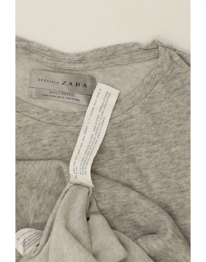 Zara Herre Top Langærmet Medium Grey Flecked Bomuld