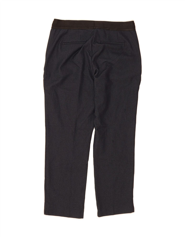 ZARA Womens Straight Chino Trousers Large W32 L27 Navy Blue Polyester Vintage Zara and Second-Hand Zara from Messina Hembry 