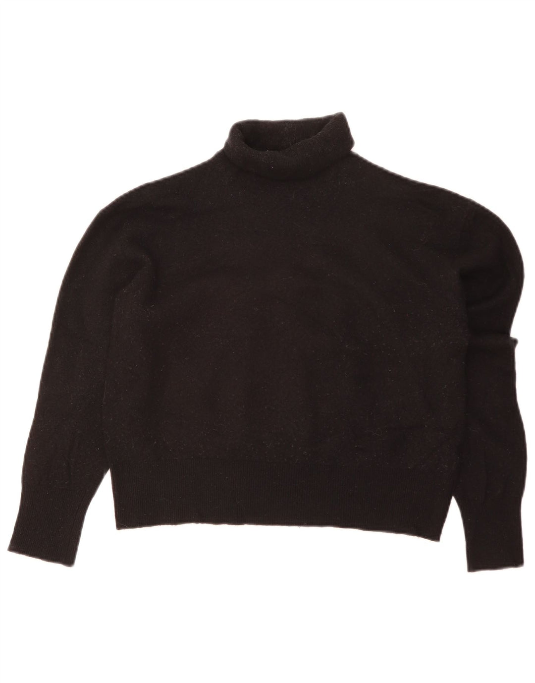 Zara Womens Crop Roll Neck Jumper Sweater UK 14 Medium Black