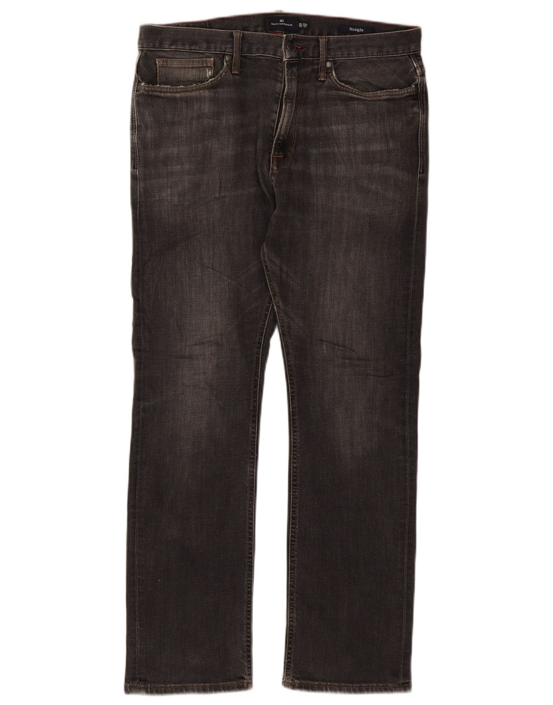 Marks & Spencer Herre Blue Harbor Straight Jeans W34 L29 Grå Bomuld