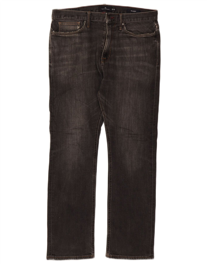 Marks & Spencer Herre Blue Harbor Straight Jeans W34 L29 Grå Bomuld
