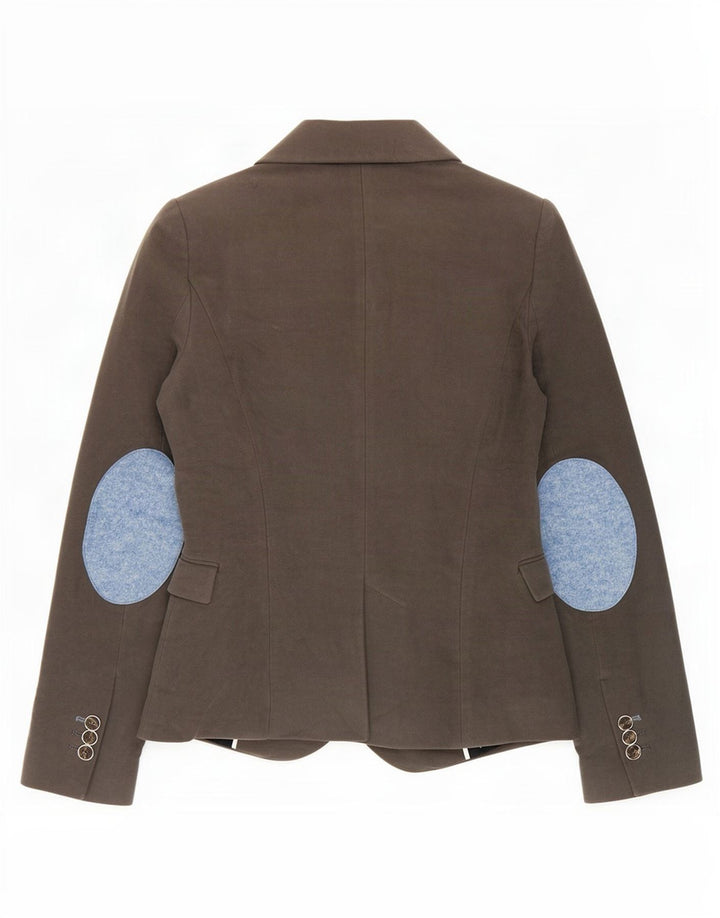 Zara Dame 1 Knap Blazer Jacket UK 10 Lille Grå Bomuld