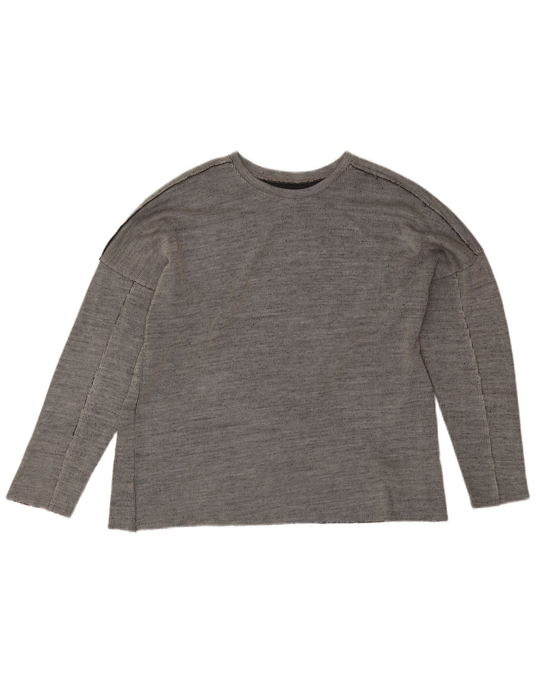 Vintage Herre Top Langærmet XL Grå Akryl