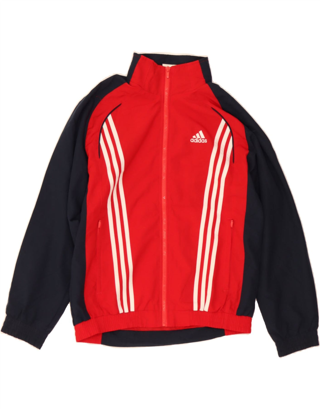 ADIDAS Boys Tracksuit Top Jacket 13-14 Years Red Colourblock Polyester Vintage Adidas and Second-Hand Adidas from Messina Hembry 
