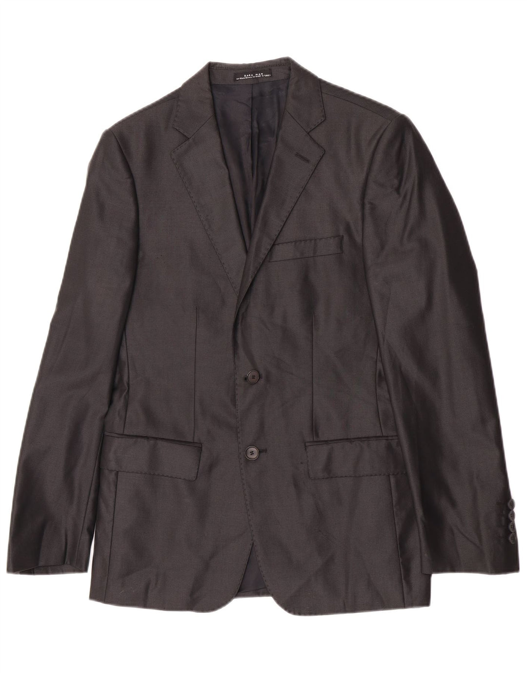 Zara Herre 2-knaps blazerjakke EU 48 Medium Sort