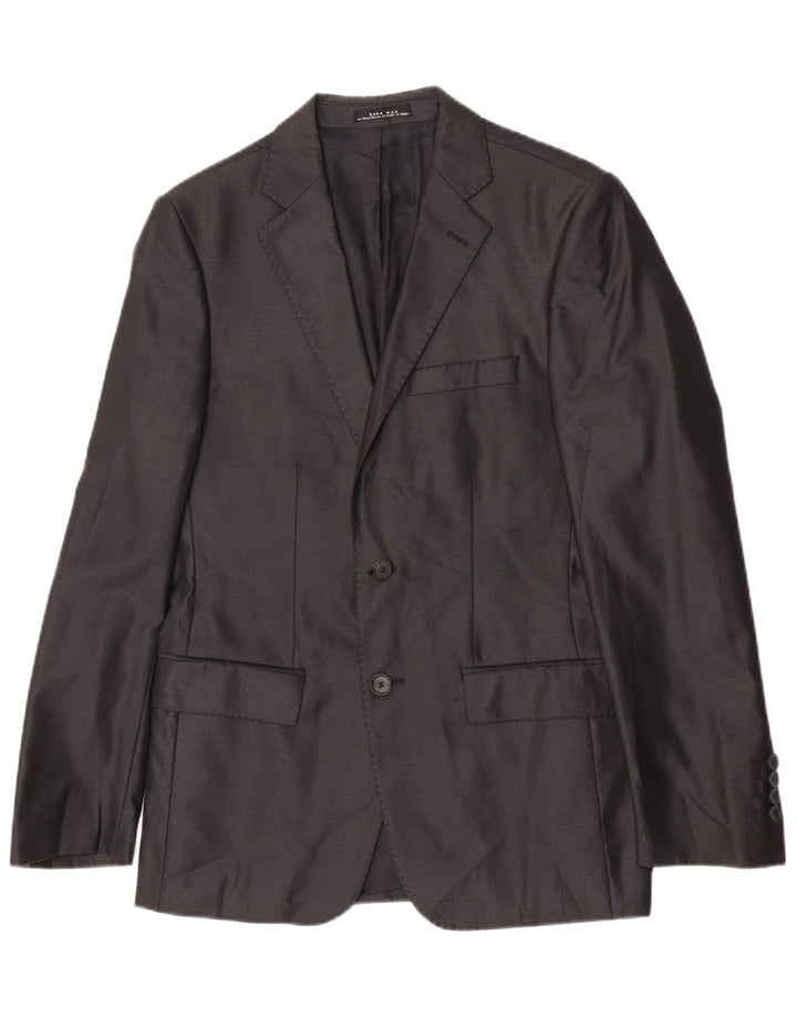 Zara Herre 2-knaps blazerjakke EU 48 Medium Sort