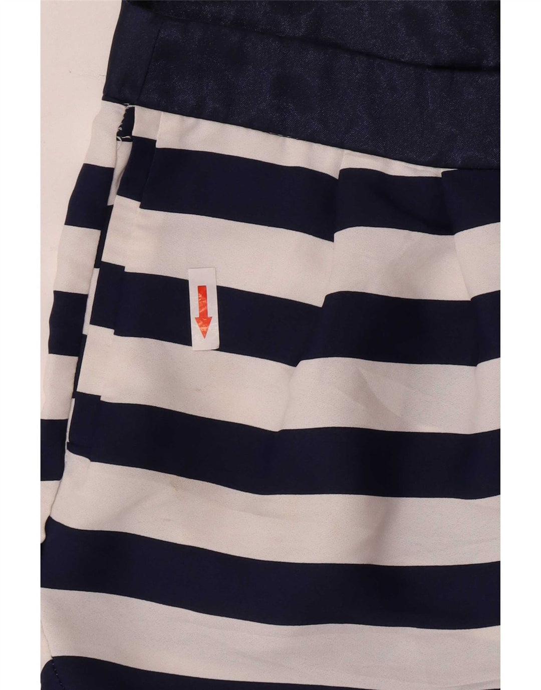 Zara Chino Shorts til kvinder Small W26 Marineblå stribet polyester
