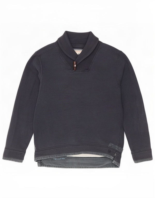 Fat Face Herre Shawl Neck Sweatshirt Jumper Small Navy Blue Cotton