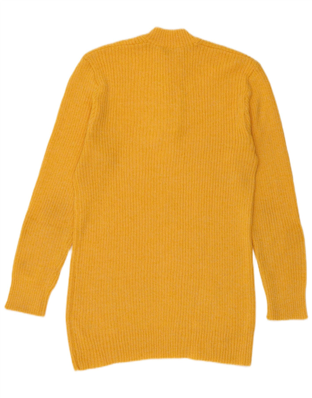 Vintage Herre Button Neck Jumper Sweater Lille Gul