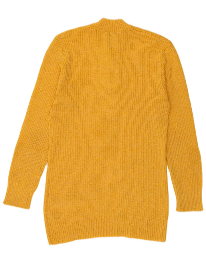 Vintage Herre Button Neck Jumper Sweater Lille Gul
