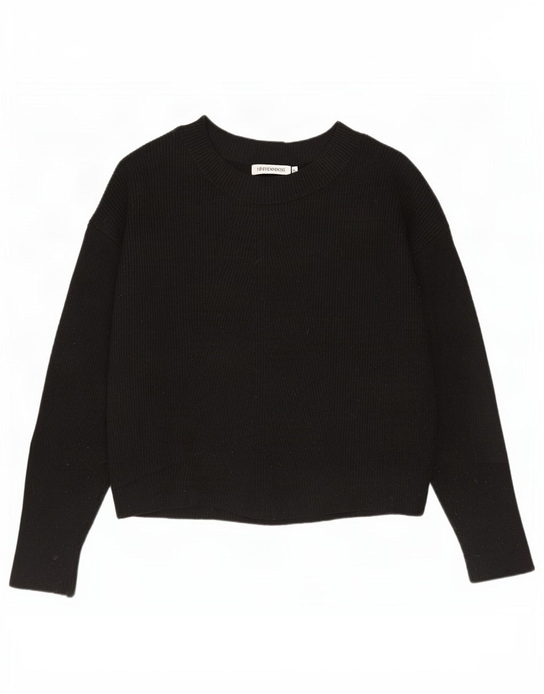 Zara Dame Oversized Boat Neck Jumper Sweater UK 10 Small Black