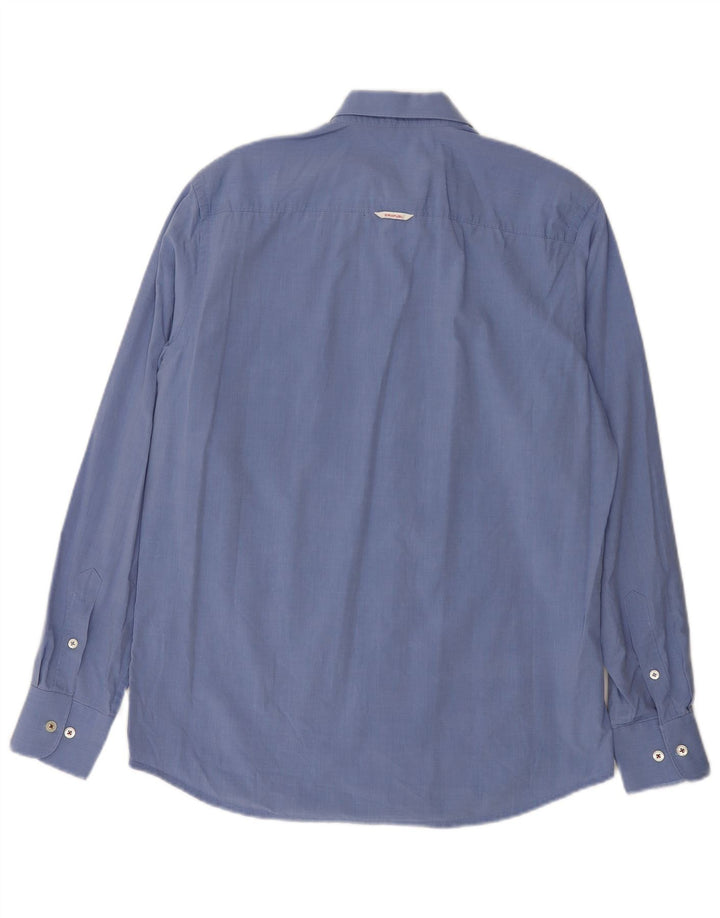 Napapijri Herre Urban Fit skjorte Medium Blue Cotton