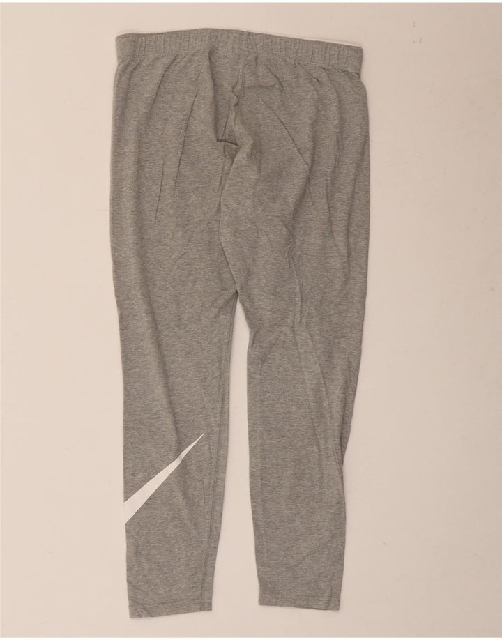 Nike grafiske leggings til kvinder UK 14 Stor grå flækket bomuld