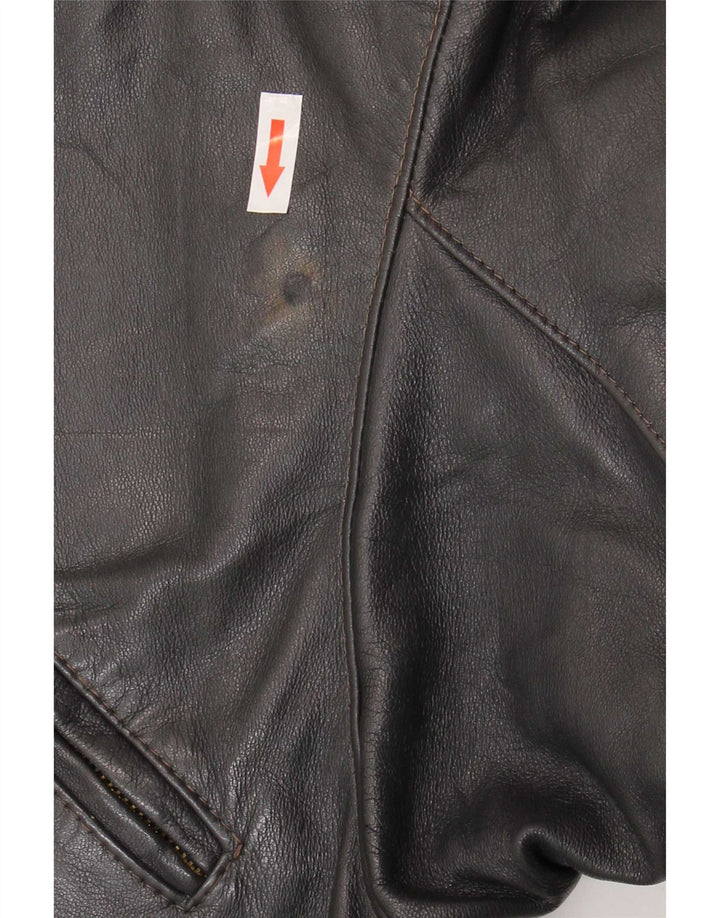 Vintage herre læderjakke IT 48 Medium Sort