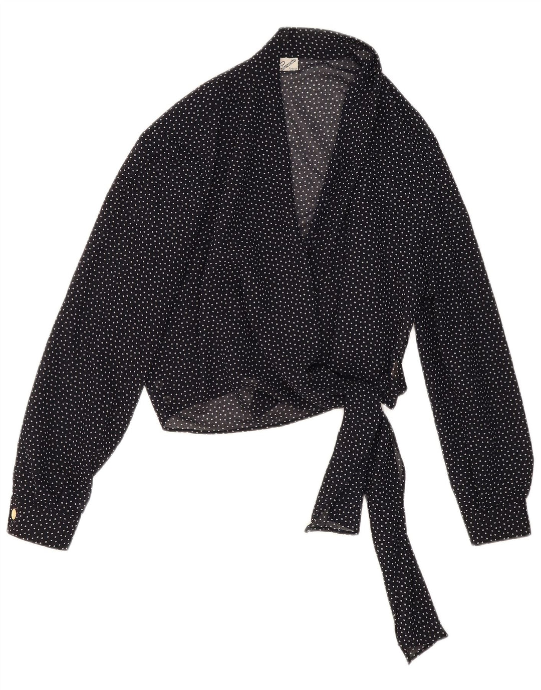 Primavera Firenze Womens Crop Se Through Top US 4 Small Navy Blue