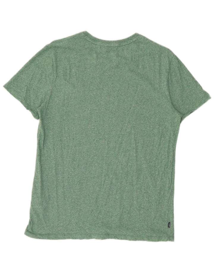 Superdry T-shirt top til mænd, stor grøn flækket bomuld