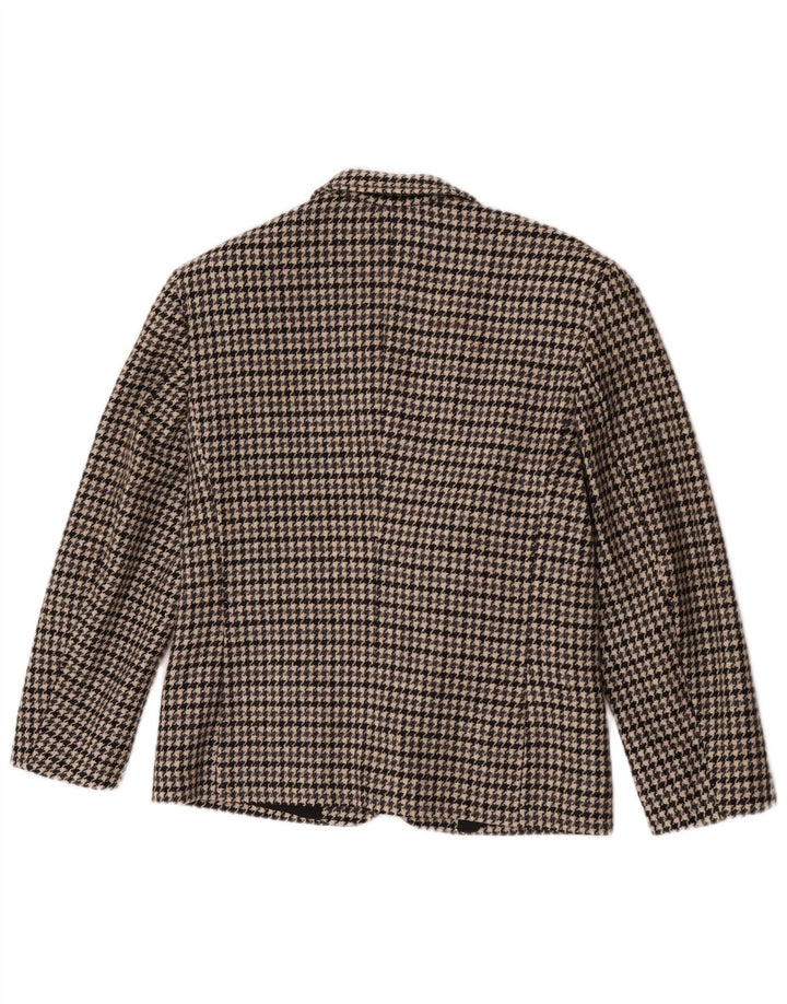 Vintage dame 2-knaps blazerjakke IT 44 Medium Grey Houndstooth