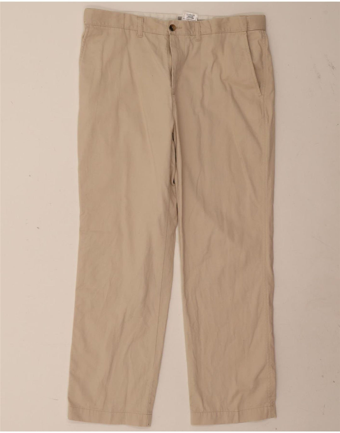 Marks & Spencer Herre Lige Regular Chino Bukser W36 L29 Beige Bomuld