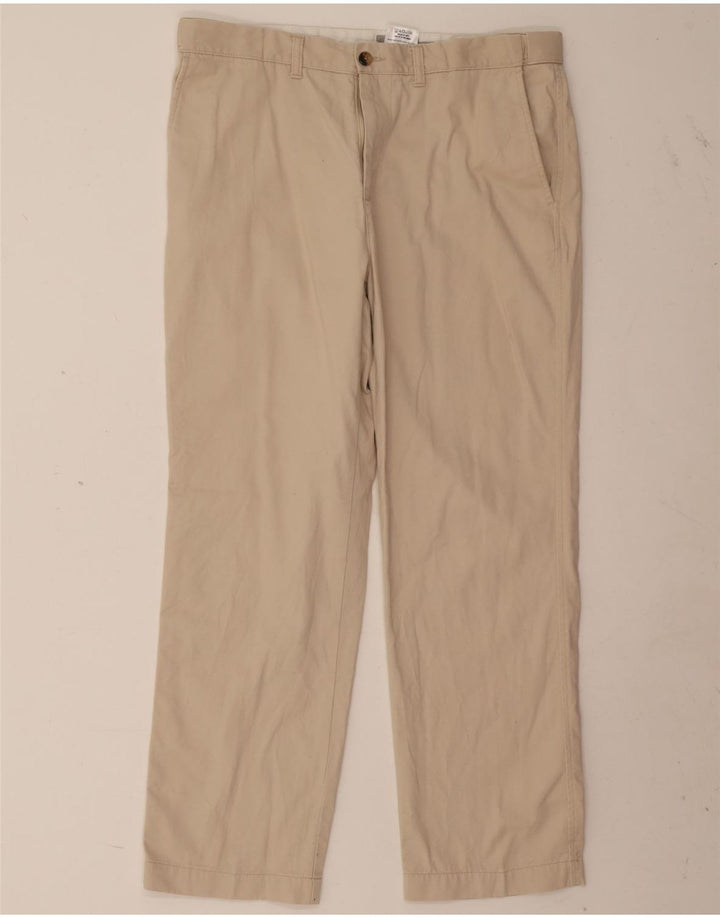 Marks & Spencer Herre Lige Regular Chino Bukser W36 L29 Beige Bomuld