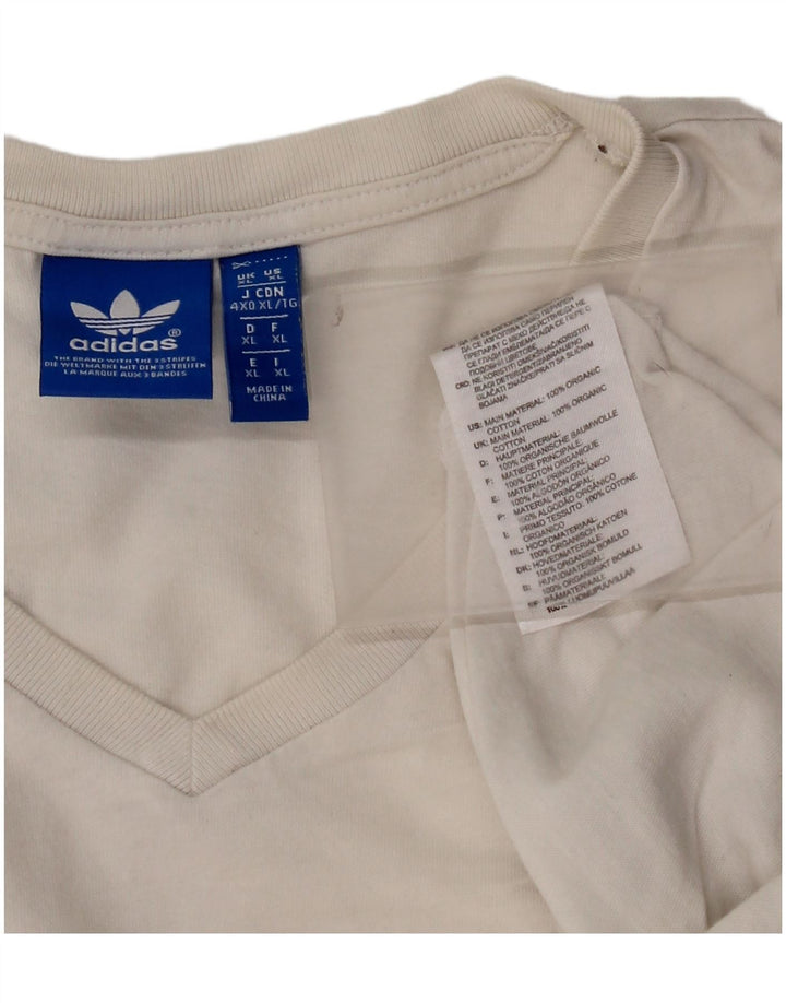 Adidas Herre T-Shirt Top XL Hvid Bomuld