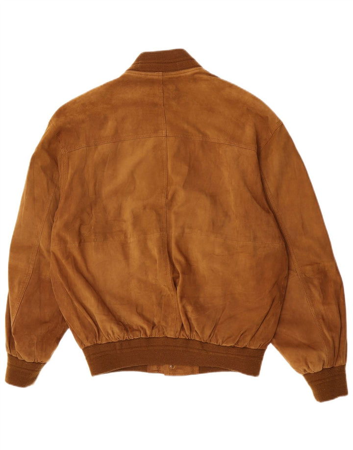 Vintage herre ruskind bomberjakke IT 48 medium brunt læder