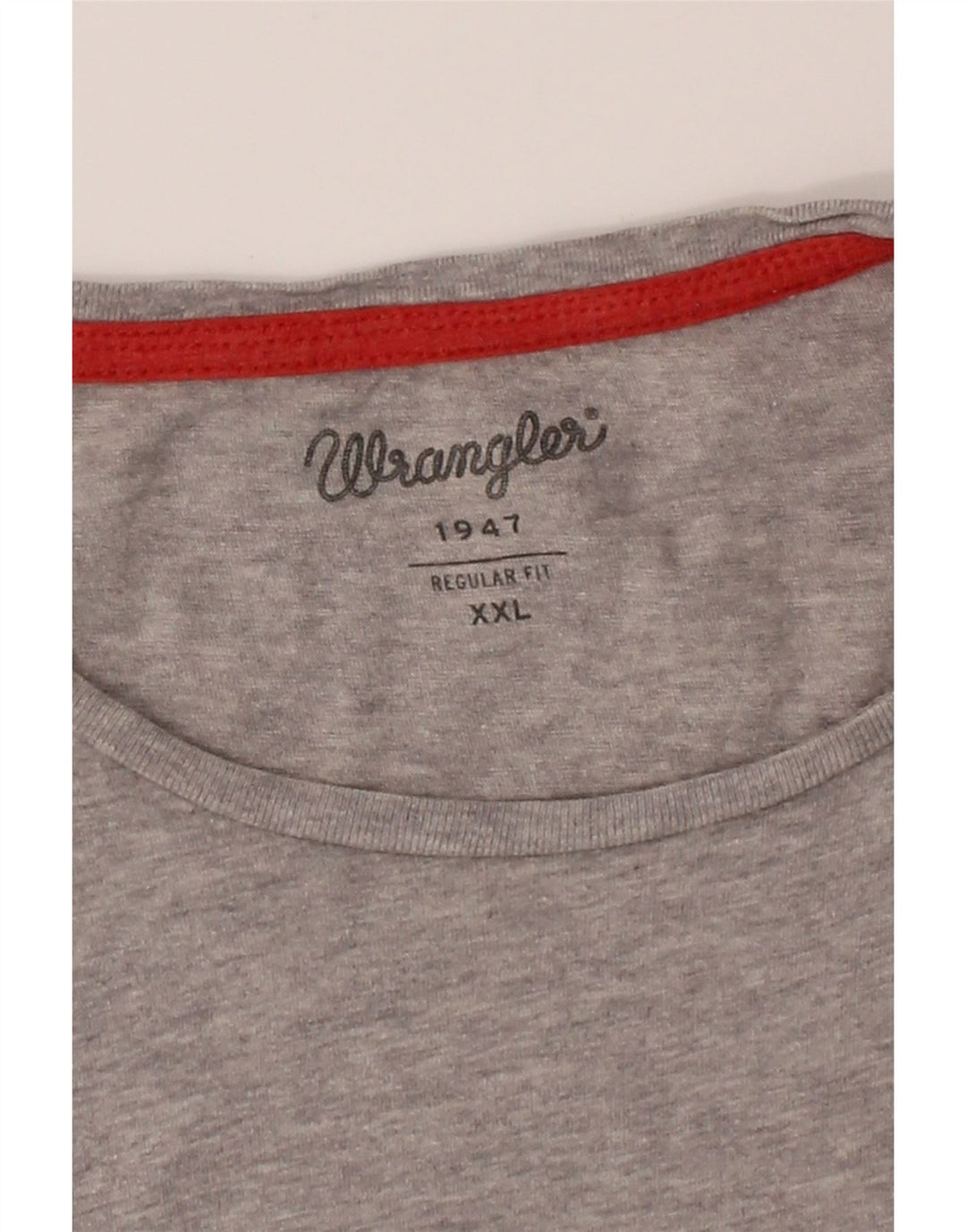 WRANGLER Mens Regular Fit T-Shirt Top 2XL Grey Cotton Vintage Wrangler and Second-Hand Wrangler from Messina Hembry 