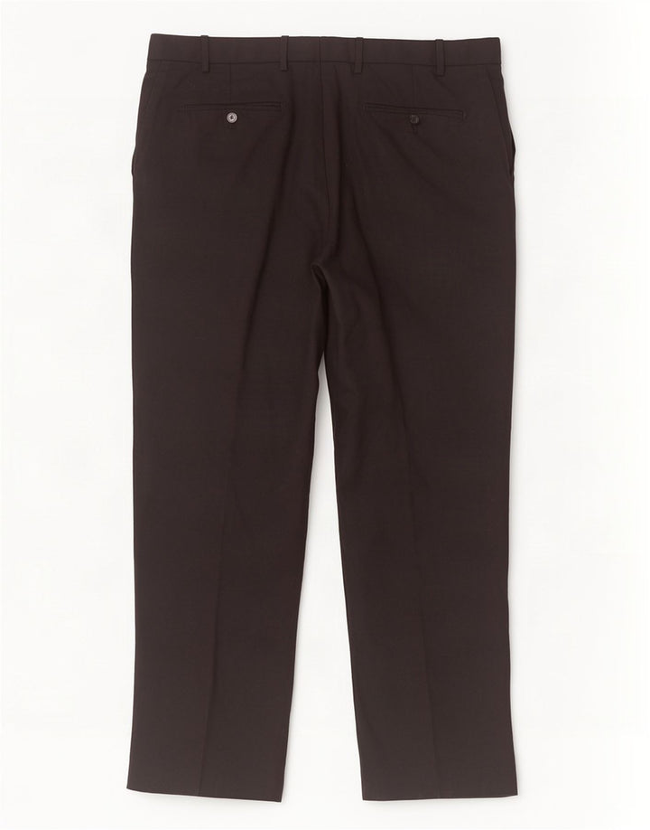 Marks & Spencer Herre Skræddersyet Fit Straight Suit Bukser W38 L31 Sort Uld