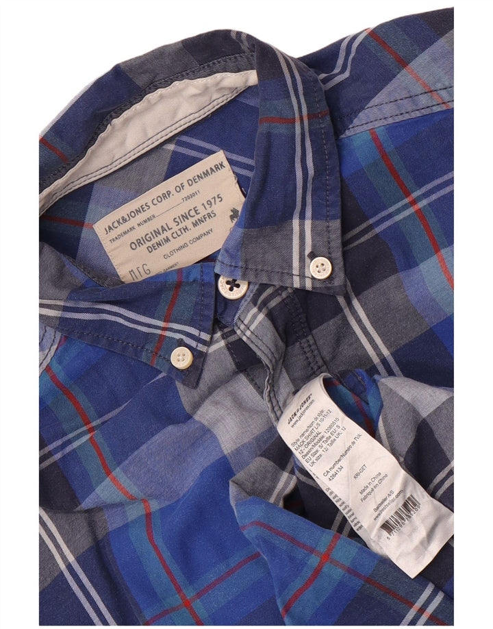 Jack & Jones drenge flannelskjorte 11-12 år blå ternet bomuld