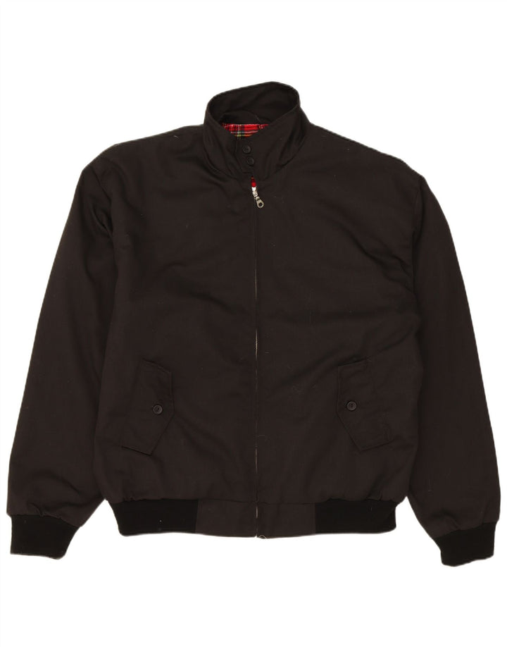 VINTAGE Mens Bomber Jacket UK 42 XL Black Polyester