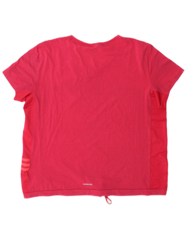 Adidas Aeroready T-Shirt Top UK 20/22 XL Pink Bomuld
