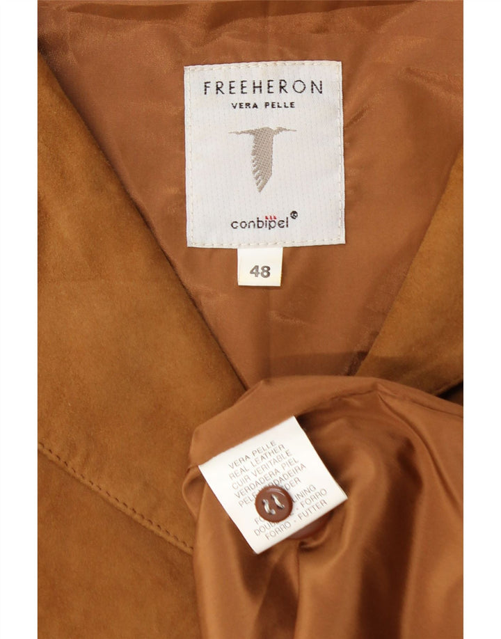 Conbipel Dame Free Heron 3 Button Ruskind Blazer Jacket IT 48 XL Beige