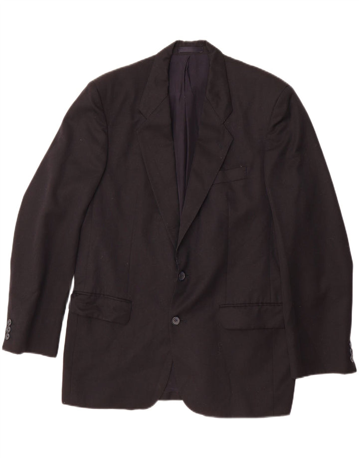 MARKS & SPENCER Mens 2 Button Blazer Jacket UK 40 Large Navy Blue Vintage Marks & Spencer and Second-Hand Marks & Spencer from Messina Hembry 