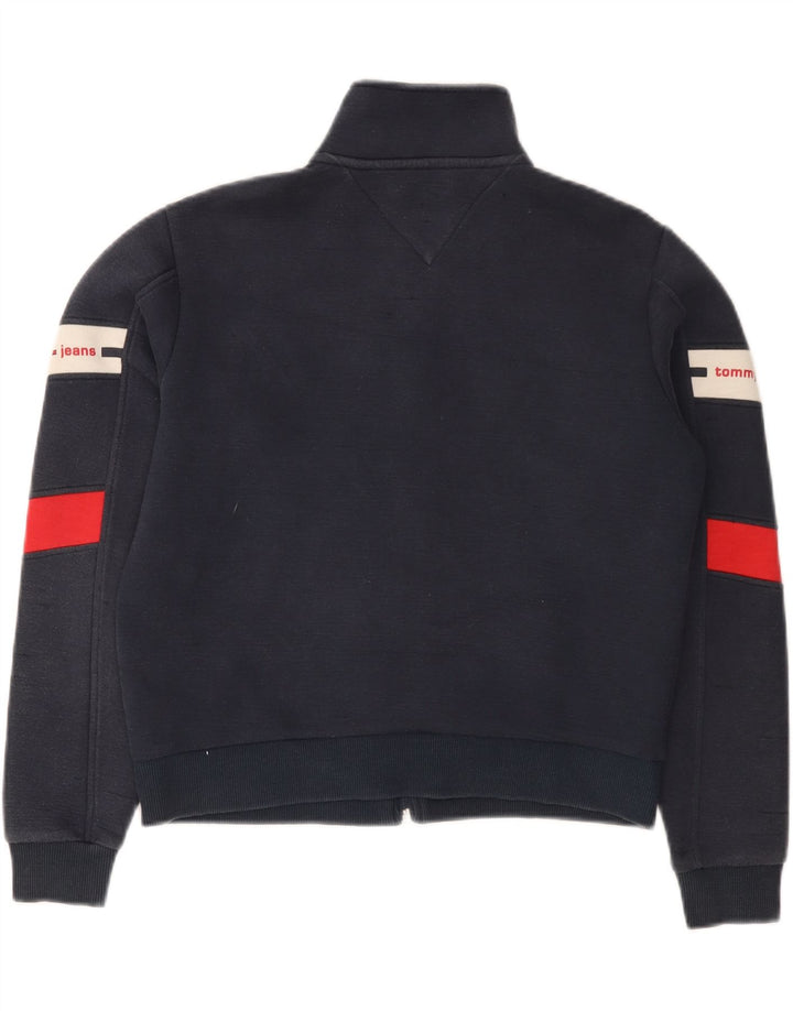 TOMMY HILFIGER Mens Tracksuit Top Jacket Small Navy Blue Colourblock