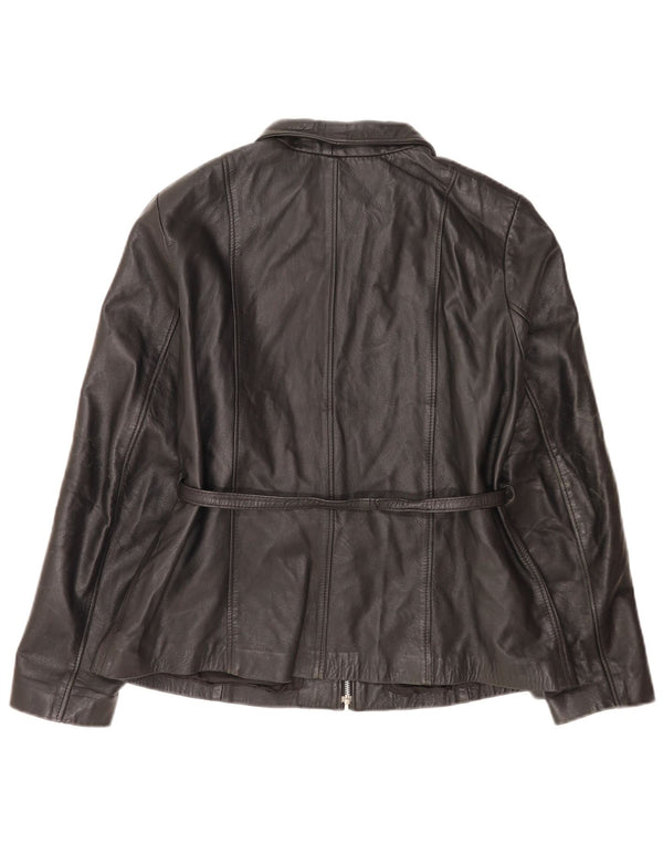 Pellicceria Womens Leather Jacket UK 14 Medium Black