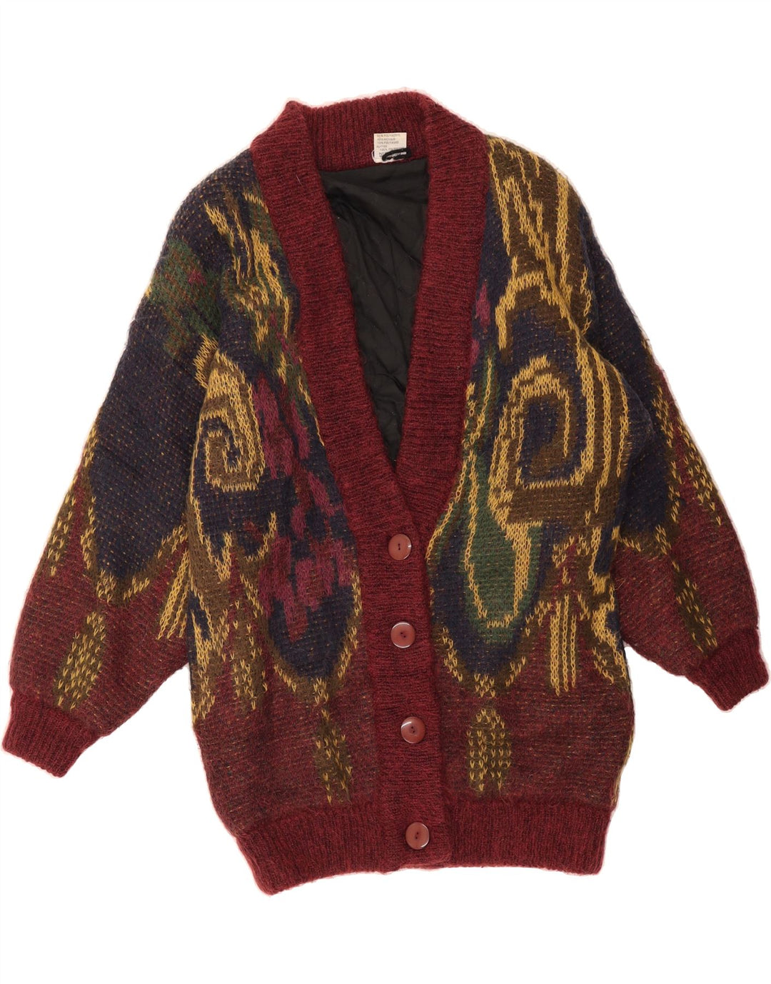 INCOGNITO dame cardigan sweater IT 40/42 Medium Burgundy Colourblock