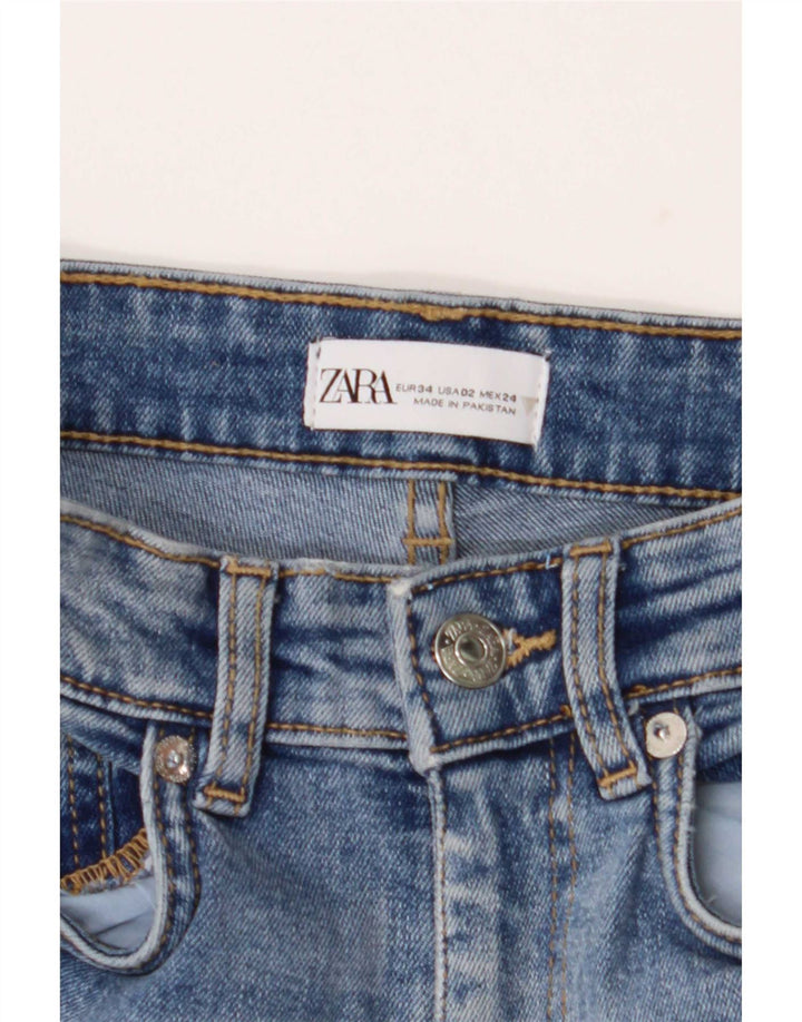 Zara Dame Flared Jeans EU 34 2XS W24 L26 Blå