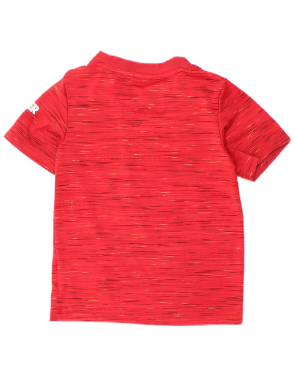 Adidas Boys Manchester United Grafisk T-Shirt Top 2-3 år Rød Flecked