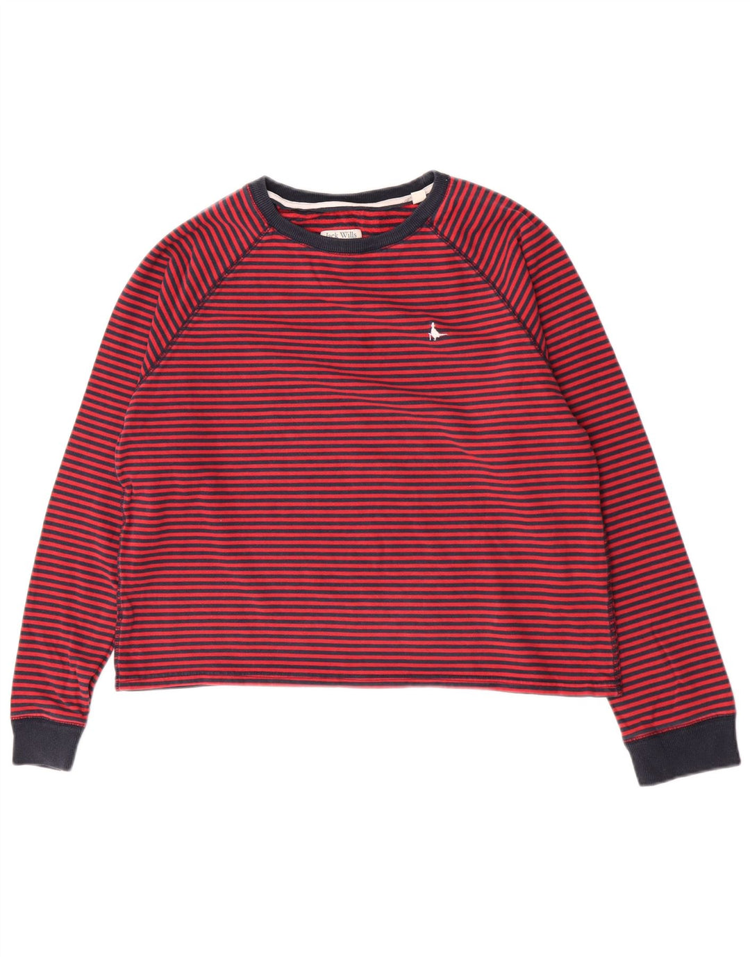 Jack Wills Dame Salcombe Devon Sweatshirt Jumper UK 14 Mellem rød stribet