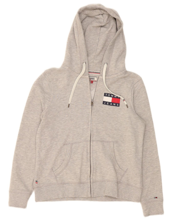 Tommy Hilfiger Dame Hættetrøje Sweater UK 16 Stor Grå Bomuld