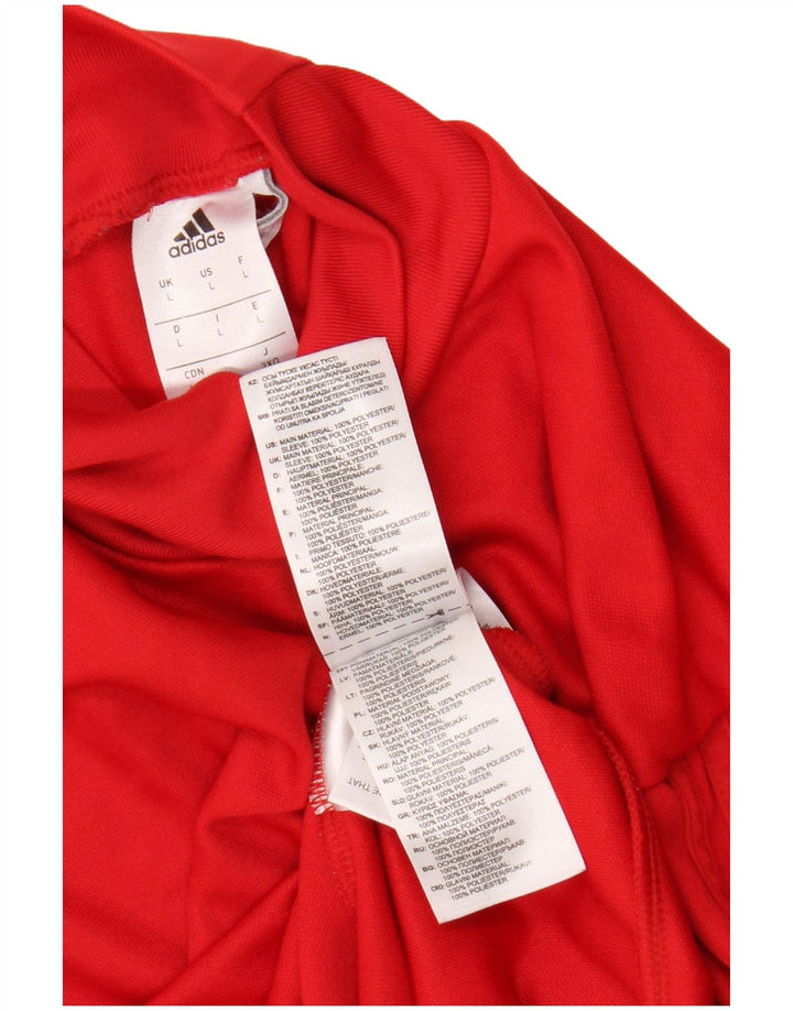 Adidas Herre Climacool Top Langærmet Stor Rød Colourblock Polyester