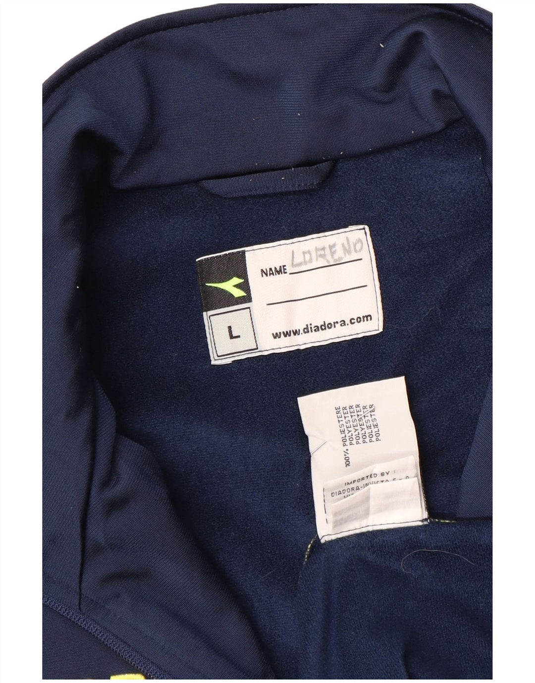 Diadora Herre grafisk træningsdragt Topjakke Stor marineblå farveblok