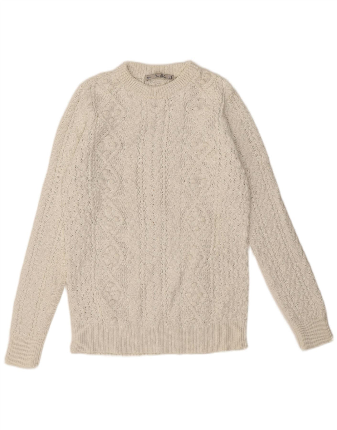 Zara Dame sweater med rund hals, medium hvid