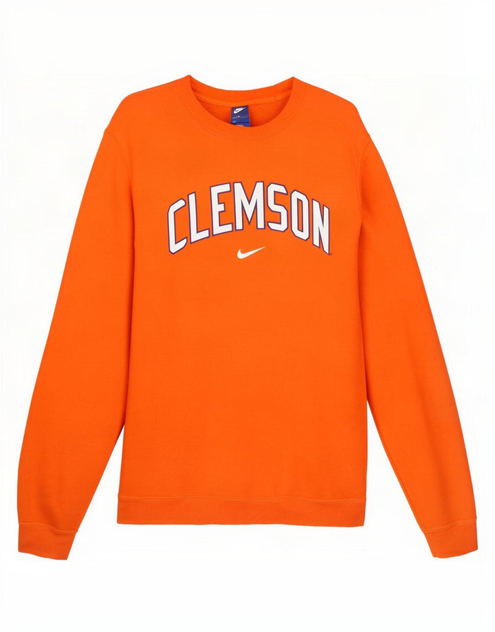 Nike Herre Clemson Graphic Sweatshirt Jumper Medium Orange Bomuld
