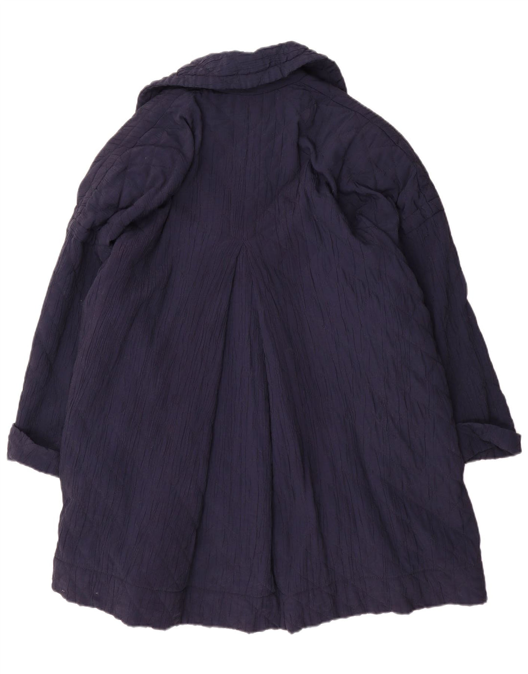 Byblos Dame Dobbeltradet Quiltet Overfrakke UK 20 2XL Navy Blue Viscose