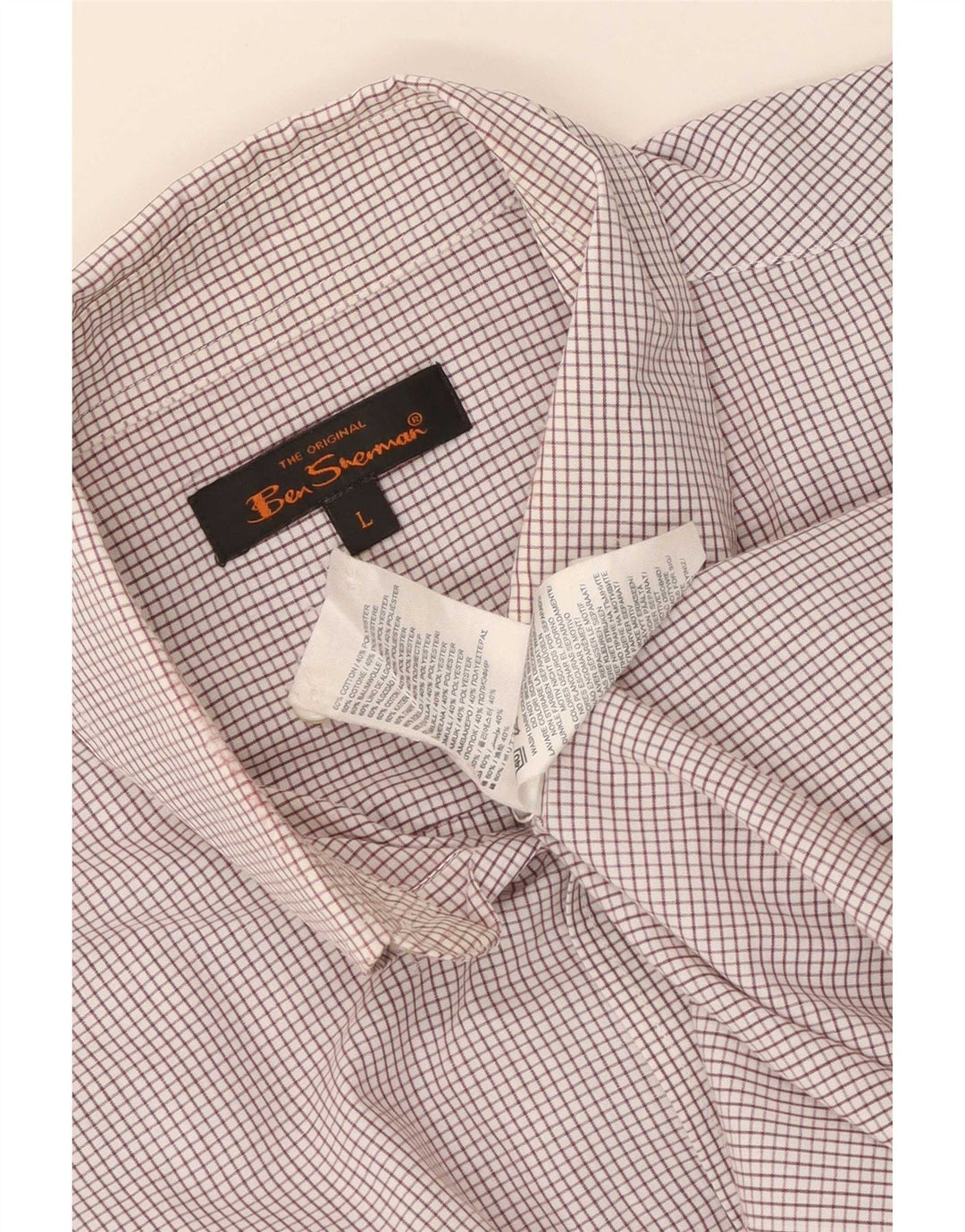 Ben Sherman Herreskjorte Stor Bourgogne ternet bomuld