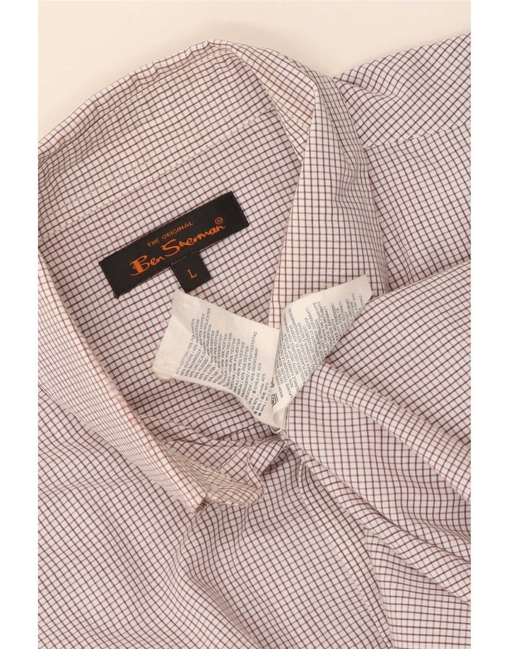 Ben Sherman Herreskjorte Stor Bourgogne ternet bomuld