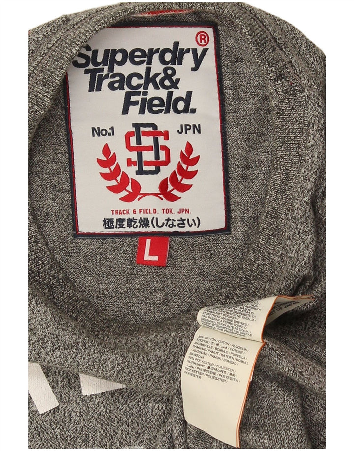 Superdry Grafisk T-shirt top til mænd, stor grå flækket bomuld