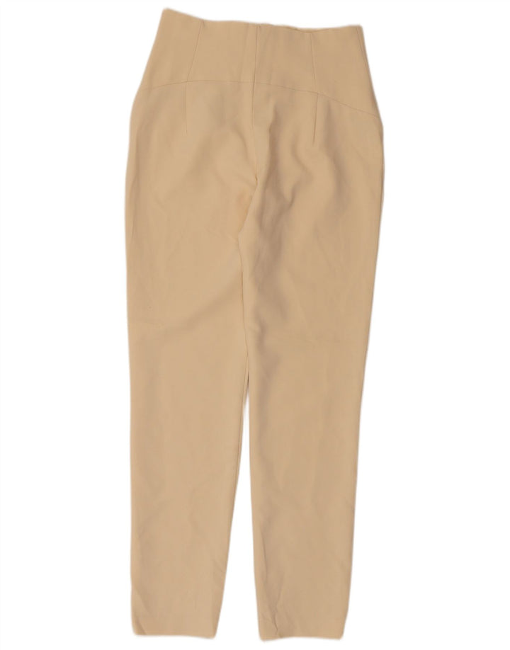 Zara Dame Skinny Trousers Small W26 L28 Beige Polyester
