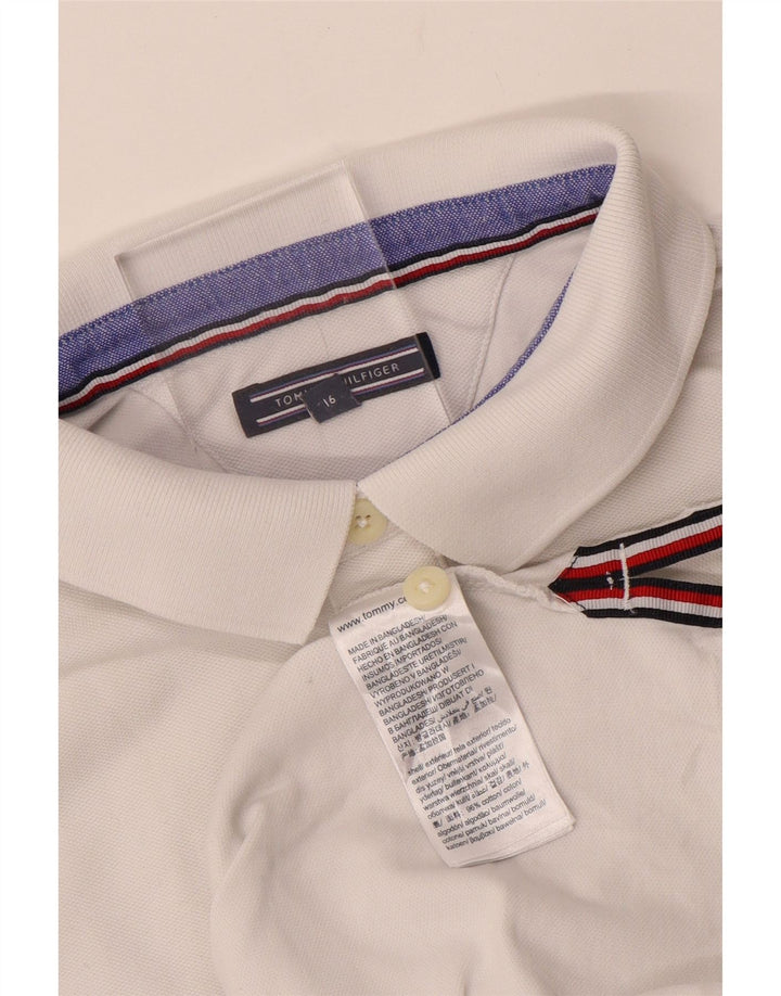 TOMMY HILFIGER drenge poloshirt 15-16 år hvid bomuld
